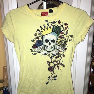 RED FOX YELLOW LOVE DEATH SKULL ROSES TATTOO SHIRT